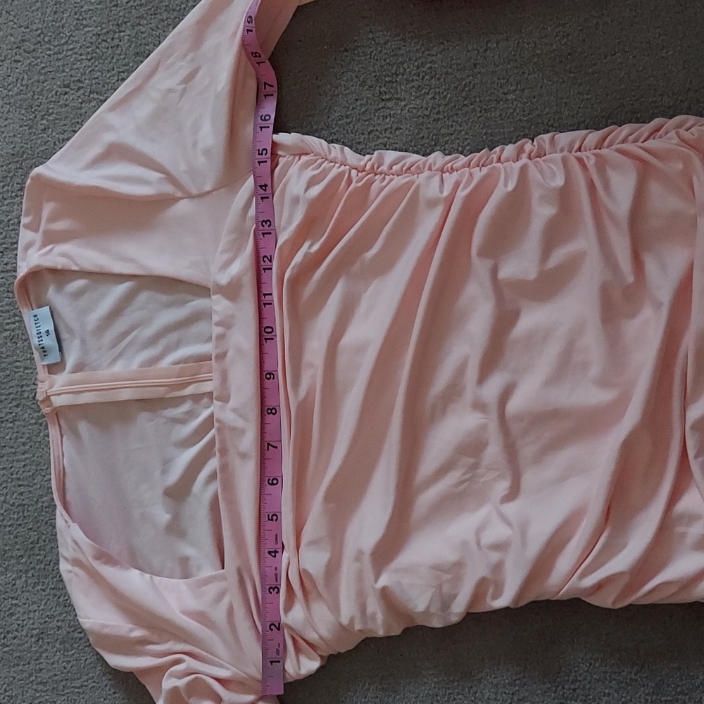 ThatsSoFetch Ruched Long Sleeve Dress Pink Medium - Picture 9 of 12